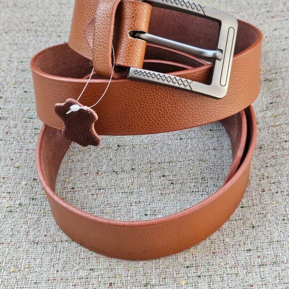 Handmade Waistband Brown Genuine Leather Belt Pin Buckle Belt Size 41-42 in NEW - Picture 7 of 11
